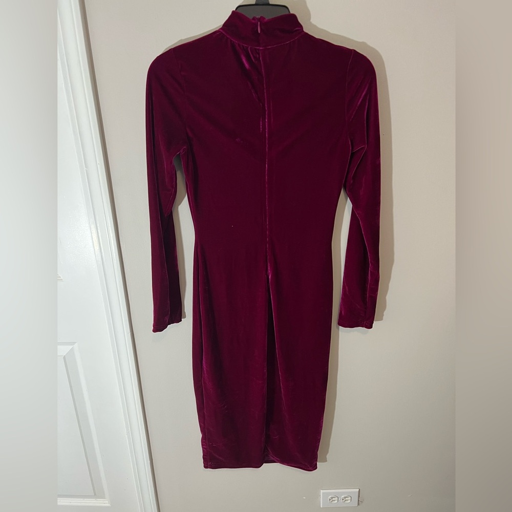Akira Velvet Mick Neck Long Sleeve Midi Dress - Picture 4 of 7